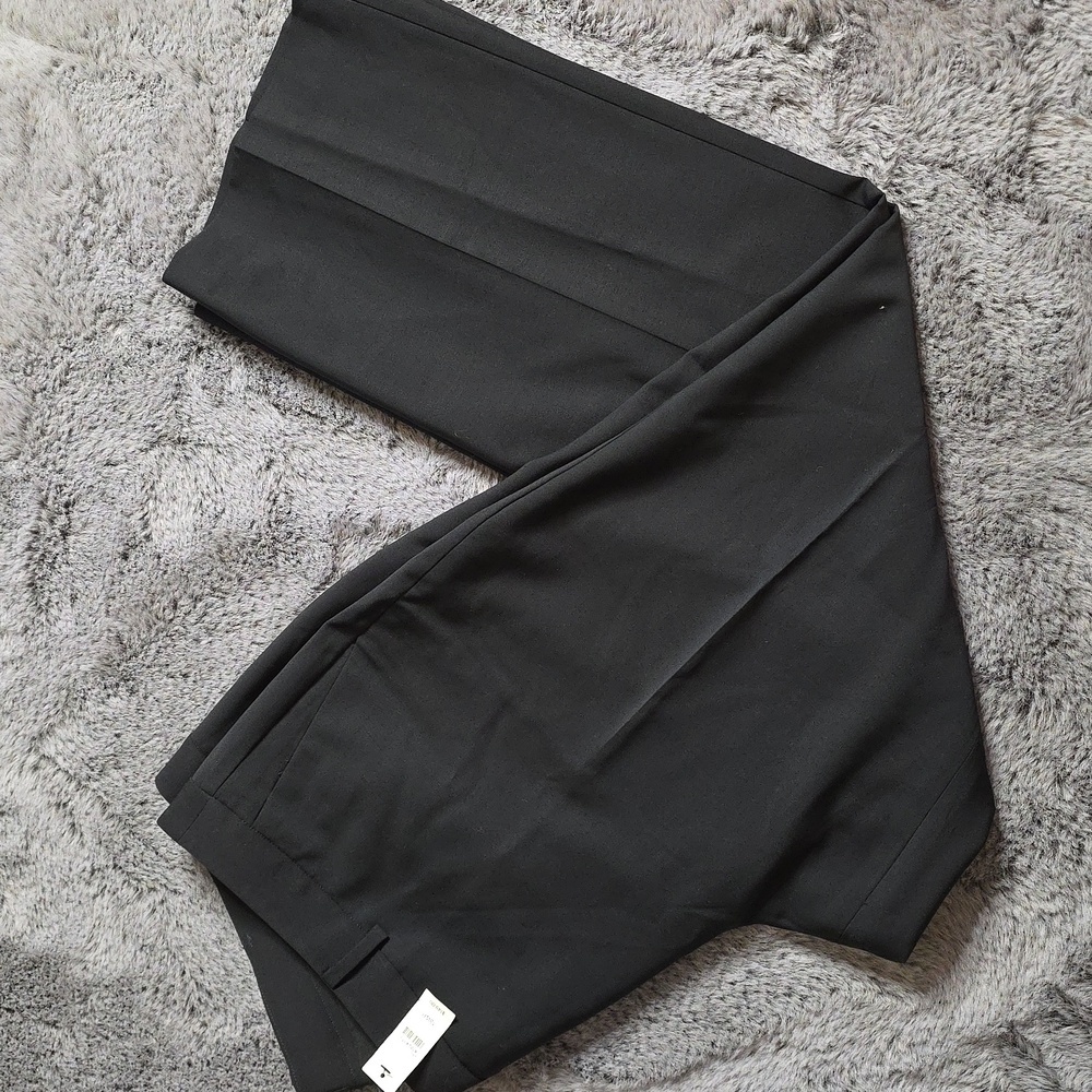 Talbots Womens Petites Wool Blend Black Ankle Trouser Lined size 18 WP